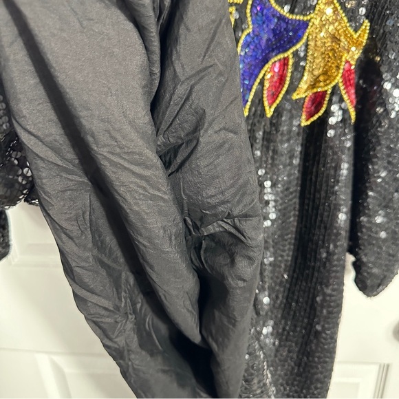 NEW International Fashions NY, Inc. vintage silk/sequin short sleeve top, sz 22 - Picture 12 of 13